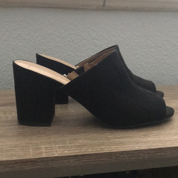 Andeawy Shoes - Black Suede Mule Shoes